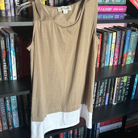 Simply Noelle Tops - Simply Noelle Tan and White Tank Top